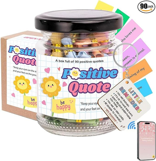 Positive Messages with NFC Keychain, Unique for Women, Affirmation Cards, Positive Affirmations Cards, Birthday Gifts for Teen, Self Care, Motivational Gifts, Affirmation Cards for Teens