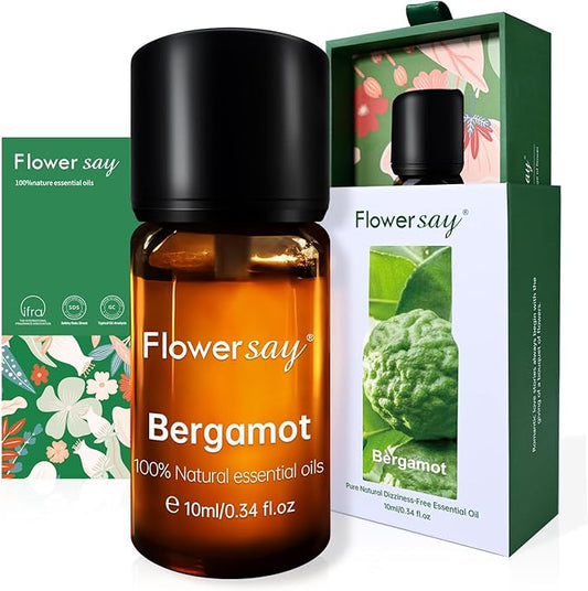 Bergamot Essential Oil 0.34Oz - 100% Pure Natural MAX Undiluted Premium Therapeutic Grade Essential Oils for Diffuser/Skin Care/Massage/Hair/Toenails