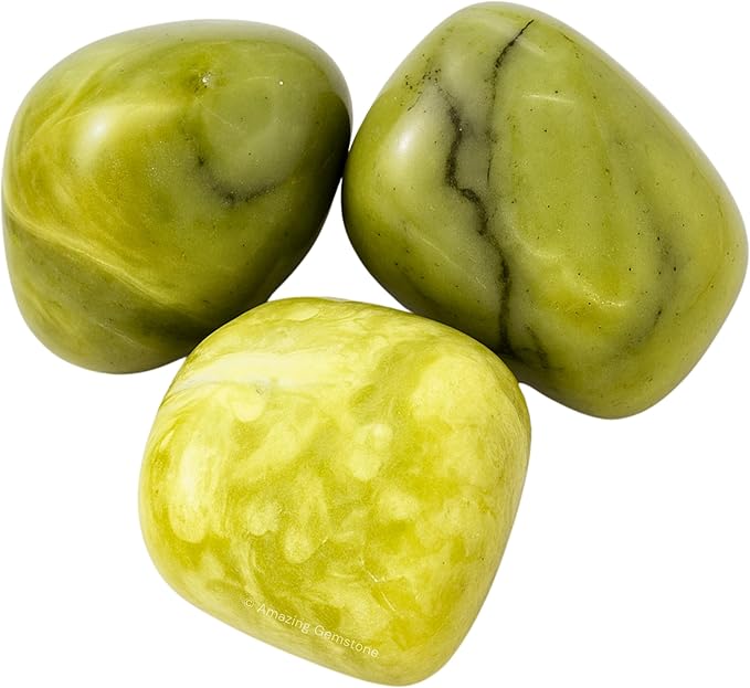 Amazing Gemstone Serpentine Crystals and Healing Stones Tumbled - 1oz Serpentine Stone Gem Stones,Natural Healing Stones for Energy Balance,Stress Relief - Premium Polished Gems Rocks for Meditation