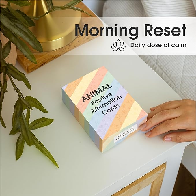 Animals Positive Affirmations Cards & Thought-Provoking - Motivational & Mindful Daily Cards (52 Cards) - Unique Gift for Women and Kids
