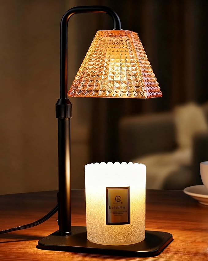 Candle Warmer Lamp with Timer Dimmer - Birthday Gifts for Women Mom House Warming Gift New Home Room Decor, Adjustable Height Wax Melt Warmer Lamp for Scented Jar Candles with 2 Bulbs