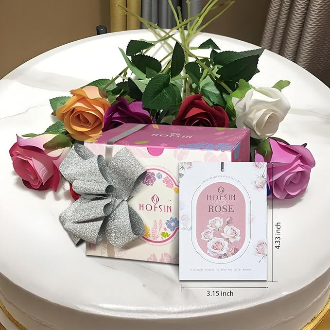 12 Packs Jasmine Scented Sachets for Drawer and Closet, Long-Lasting Air Freshener Sachets Bags Drawer deodorizers Fresh Scents, Home Fragrance for Lover (Rose)