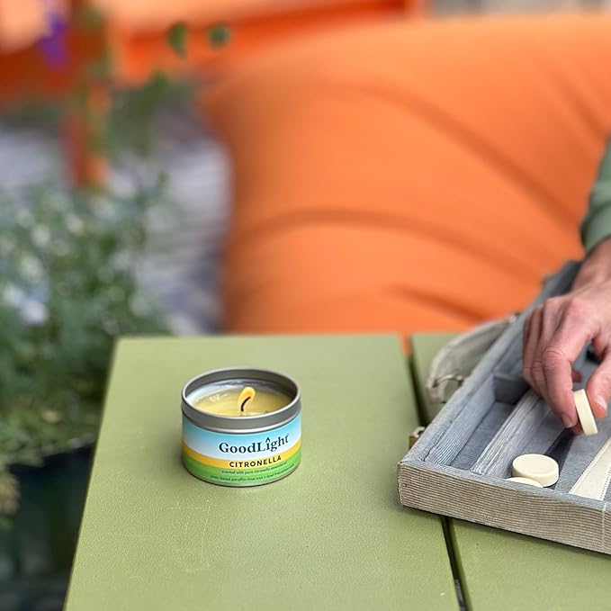 GoodLight Paraffin-Free Scented Candle, Clean Burning Non-Toxic Tin Candles, Citronella Essential Oil Scented Travel Candle