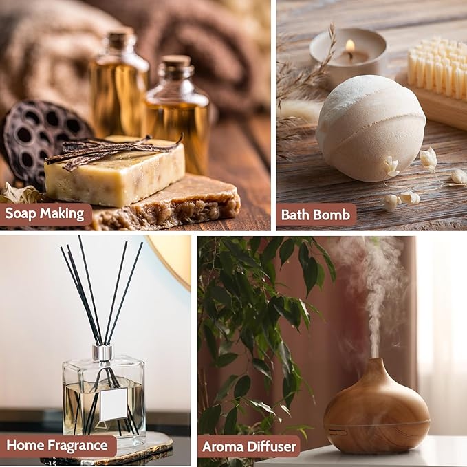 Fragrance Oils, Hotel Collection Diffuser Oil, Luxury Hotel Essential Oil Set for Diffuser, Soap & Candle Making Scents - Luxury Night, Jasmine & Mint, Lemon & Thyme, White Tea, Floral Citrus, My Way