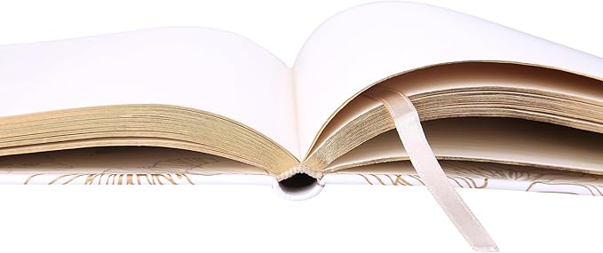 Eccolo Desk Size Hardcover Journal, 256 Lined Page Notebook with Gold Edge Paper, 8-x-10-inch, Gold Flower