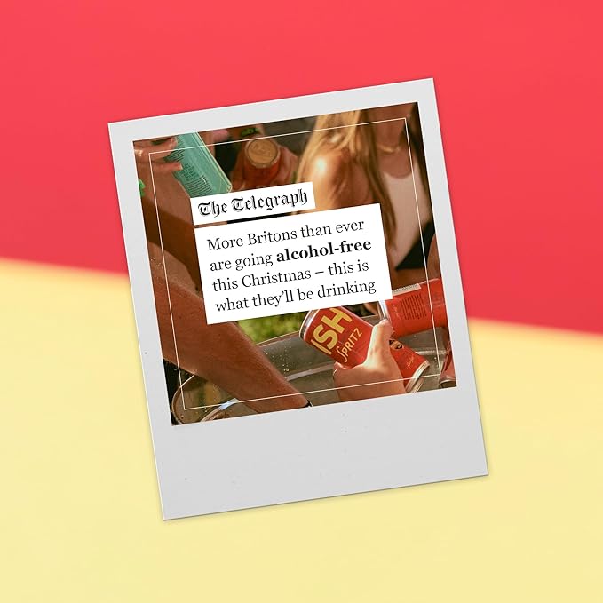 ISH Spritz, Non Alcoholic Aperol Canned Cocktail, Award Winning Non-Alcoholic Spirits, Gluten Free, Zero Proof Orange Bitters, Mocktail Drinks, Ready to Drink Cans, Mocktails for Party, 4 Pack