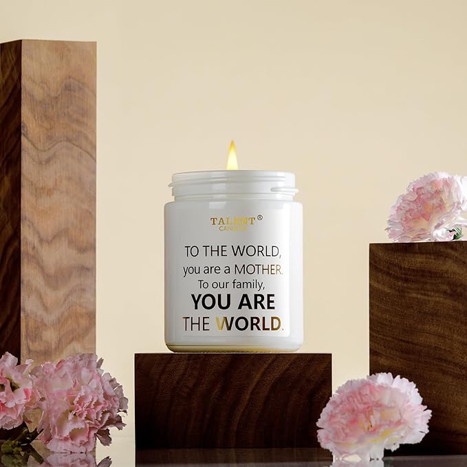 Gifts for Mom from Daughter Son Kids, Warm Night Scented Candle, 8.4oz, Jar, Modern, Gold, Mother's Day