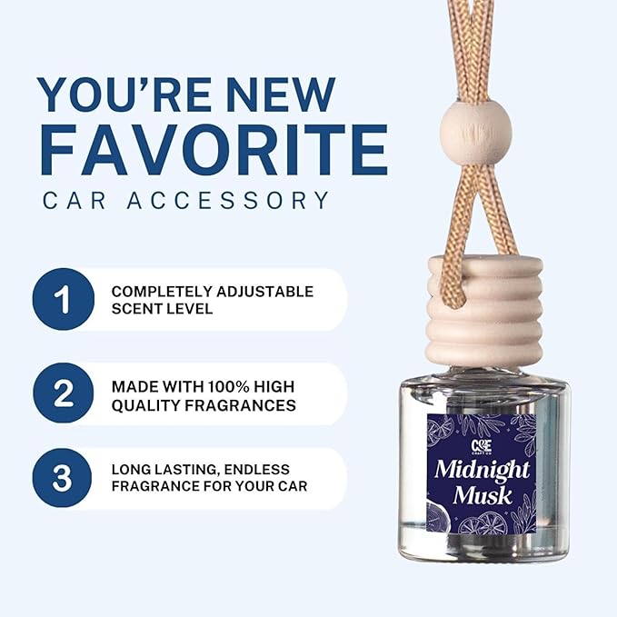 CANDECraftCo Car Air Hanging Fragrance Oil, Car Auto Freshener for Essential Oils, Scents Fragrance Aromatherapy Automobile Diffuser, Long Lasting (Cactus Bloom + Lavender Vanilla)