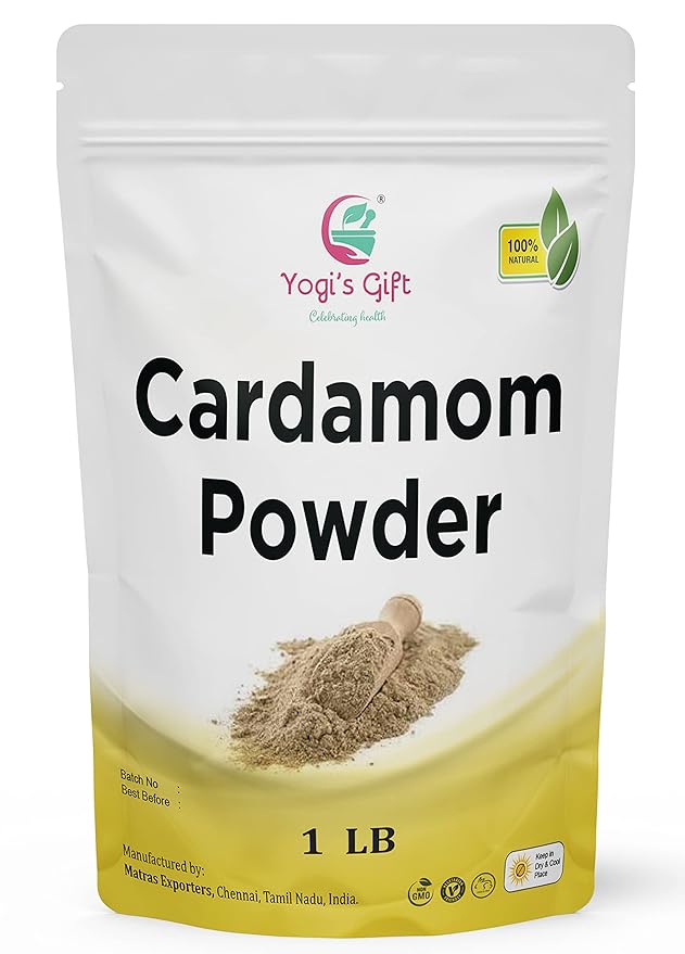 Ground Cardamom Powder 1 LB (16 oz) – Aromatic & Premium Quality | Perfect for Baking, Coffee, Tea & Curries | aka Elaichi, Cardamon | By Yogi’s Gift®