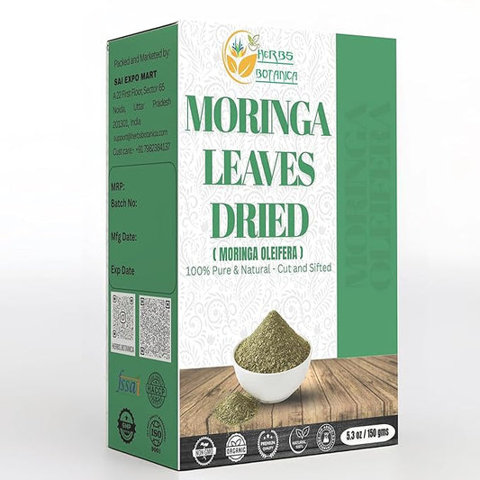 Herbs Botanica Dried Moringa Leaves Tea Leaf Hojas De Moringa Nutrient-Rich Herbal Tea Infusion for Immunity, Energy, and Wellness Energy Boost and Gluten Free 5.3oz / 150 gms