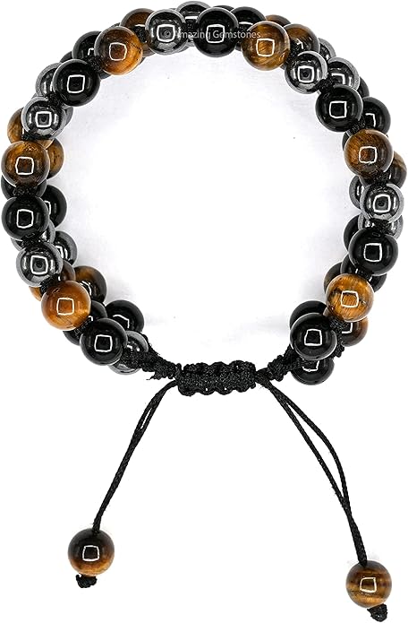 Natural Healing Crystal Bracelet for Women - Mens Bracelet Energy Balancing Gemstones Set - Adjustable Stone Bead Bracelet for Men and Women - Chakra Crystal Therapy Accessory, Meditation