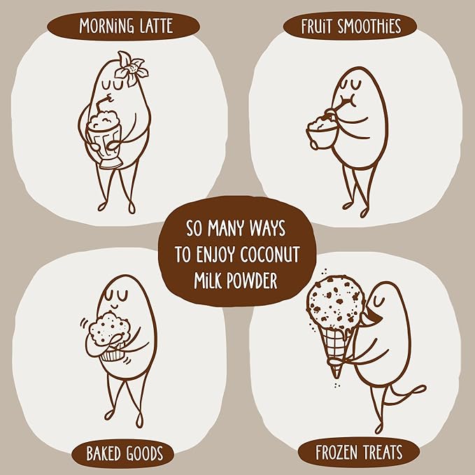 KOS Organic Coconut Milk Powder, USDA Certified Organic - 0g Sugar, MCT Plant Based Creamer for Coffee, Smoothies, Vegan, Keto, Paleo Friendly, Non-GMO, Gluten or Dairy- 12.6oz, 179 Servings