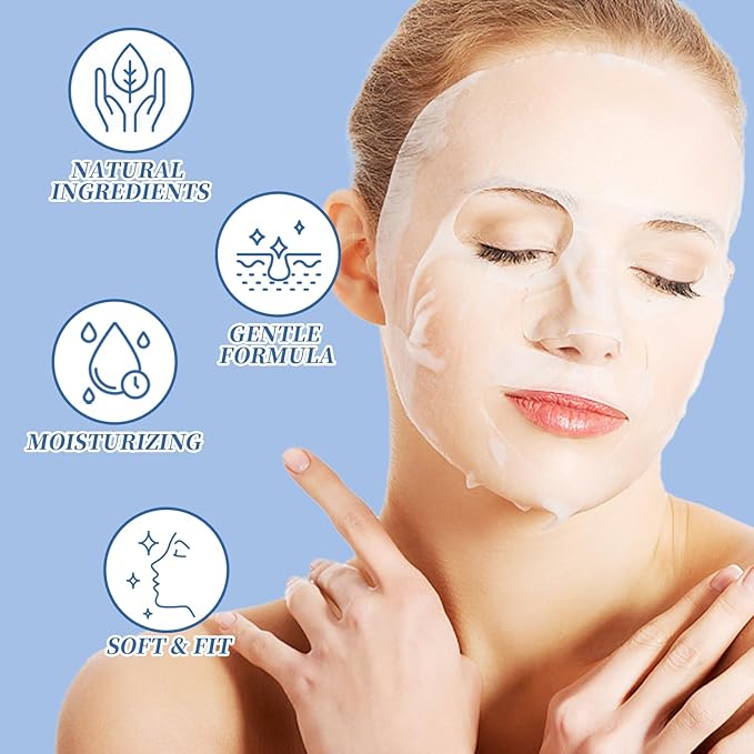 6 Pack Serum Sheet Masks,Facial Masks Skincare for Women,Hydrating & Moisturizing Face Masks for All Skin Types,Smooth,Nourishing,Lightweight