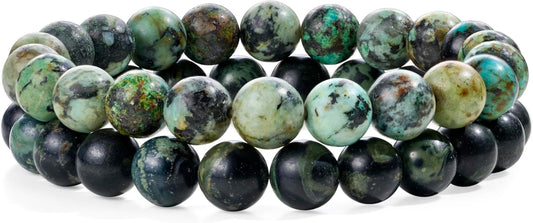 Bivei Natural Gemstone Semi Precious Healing Crystals Handmade Stretchy Round Beads Bracelet, Enhance Positive Energy