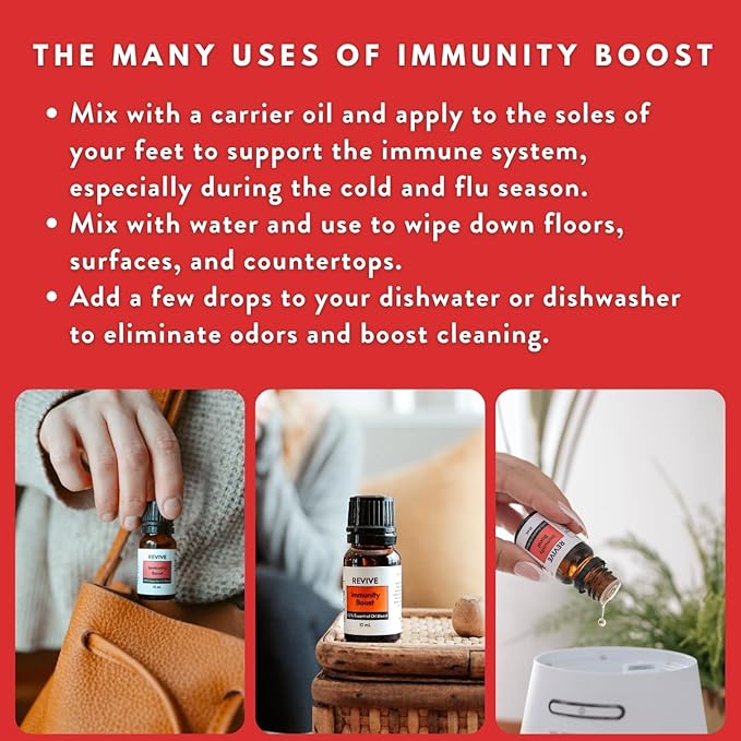Immunity Boost Essential Oil Blend 2 Pack by Revive Essential Oils - 100% Pure Therapeutic Grade, for Diffuser, Humidifier, Massage, Aromatherapy, Skin & Hair Care