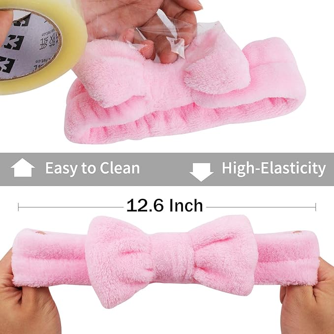 Ondder Spa Headband for Washing Face 8 Pack Aossrted Skincare Headbands for Women Girls Terry Cloth Cute Makeup Headbands Head Bands with Bow