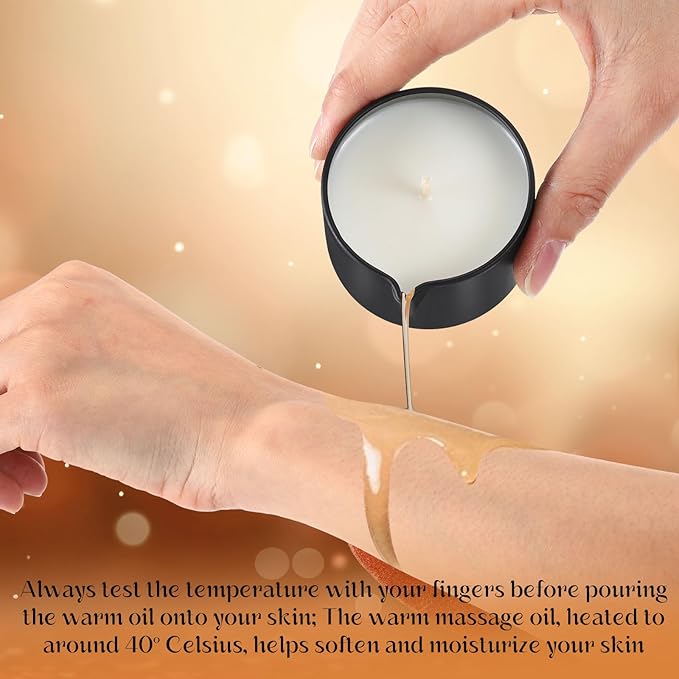 Nuanchu 6 Pcs Massage Oil Candle, 2.35 oz Ignite Low Temp Scented Body Oil Candles for Massage Therapy Soy Based Christmas Home Gift Spa Use 6 Scent