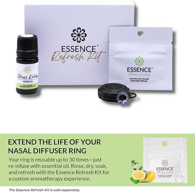 Essence Wearable Aromatherapy Nasal Diffuser – Stress Relief Essential Oil Nose Ring – Personal Scent Clip for Travel, Work & Everyday Use – Made in USA