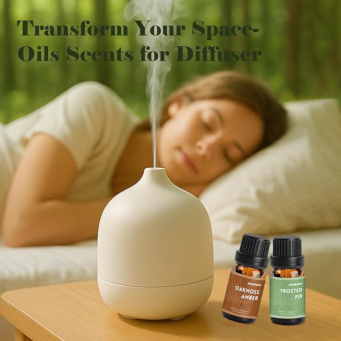 AmaKane Woodland Fragrance Oil, Forest Diffuser Oil Scents, Candle Scents for Candle Making, Soap Making Scents, Frosted Fir, Cedarwood&Juniper, Oakmoss Amber and More Essential Oils 6x10ml