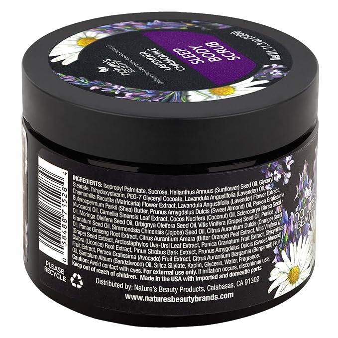 Nature's Beauty Lavender Chamomile Sleep Body Scrub Multi-Pack - Gently Exfoliate, Moisturize & Sooth Combination to Dry Skin, Made w/Coconut, Jojoba + Moringa Seed Oils, 11.3 oz (2 Pack)