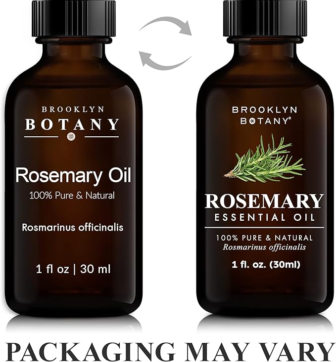 Brooklyn Botany Rosemary Essential Oil - 100% Pure and Natural - Premium Grade Oil with Dropper - for Aromatherapy and Diffuser - 1 Fl Oz