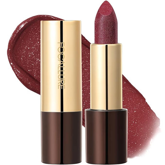 FOCALLURE Glisten Opal Shine Lipstick, High Impact Lip Color, Moisturizing Tinted Lip Balm, Lightweight & Hydrating Formula for Lip Care, KILLER QUEEN