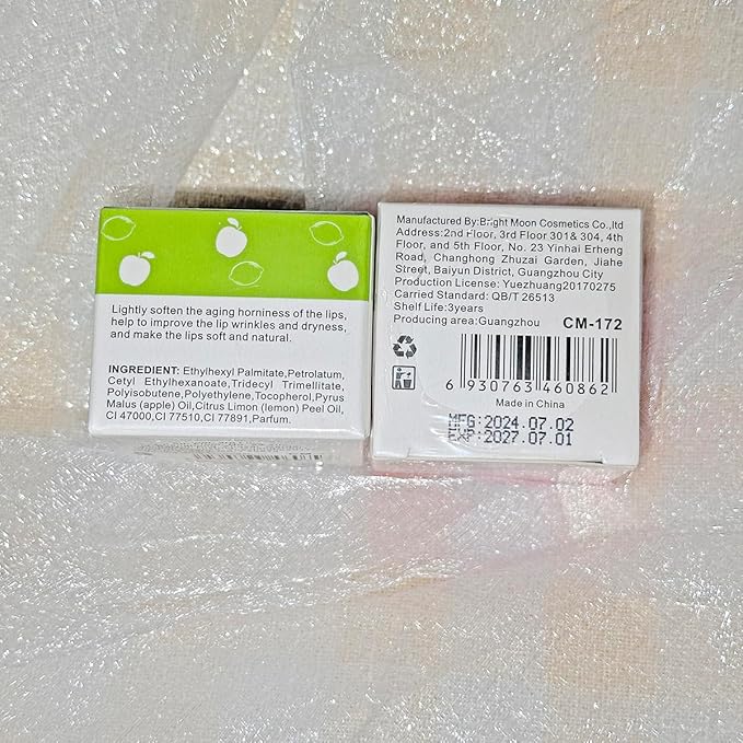 Fruit Lip Balm, Moisturizing & Smoothing Lip, Hydrate Repair Prevent Dry Cracked Lip Sleeping Lip Mask, Effective Reduces Lip Lines Lip Care (Apple Lime)