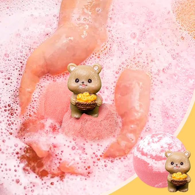Bath Bombs with Bears Toys Inside for Girls Boys Organic Bath Bombs Set for Kids with Surprise Inside Ideal Kids Birthday Christmas Easter Gift