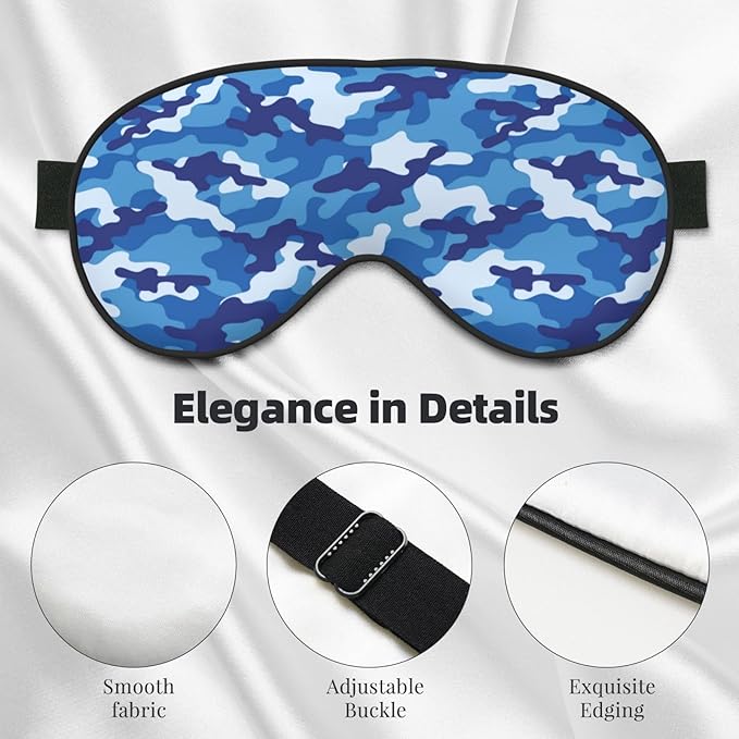 Abstract Blue Camouflage Sleeping Eye Mask Eye Mask for Sleeping Soft Comfort Eye Shade Blackout Eye Cover for Deep Rest Travel Nap Meditation