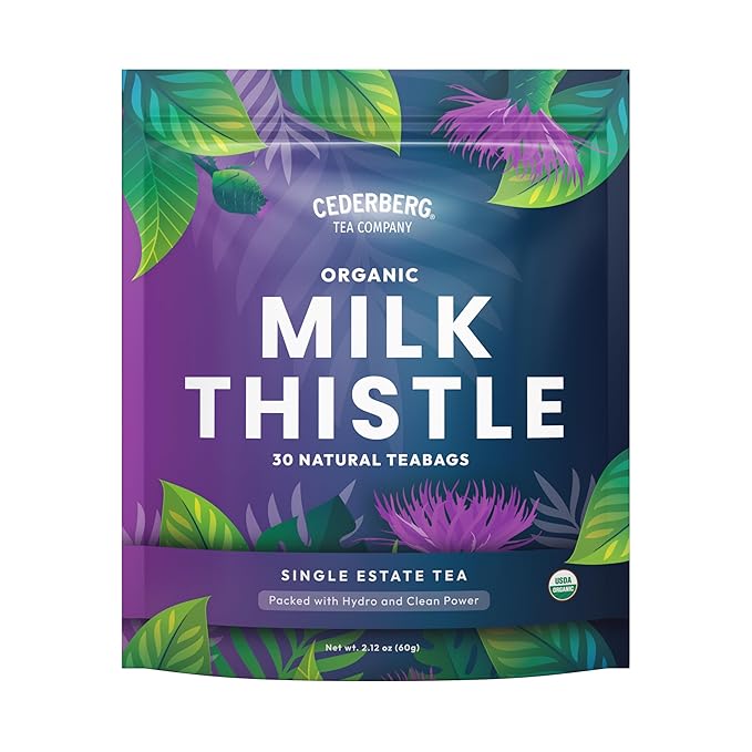 Cederberg Tea Company Organic Milk Thistle Tea — 30 Tea Bags | Organic Herbal Tea From Single Origin | Eco-Friendly Tea Bags | Non-GMO Caffeine Free Tea With Zero Sugar