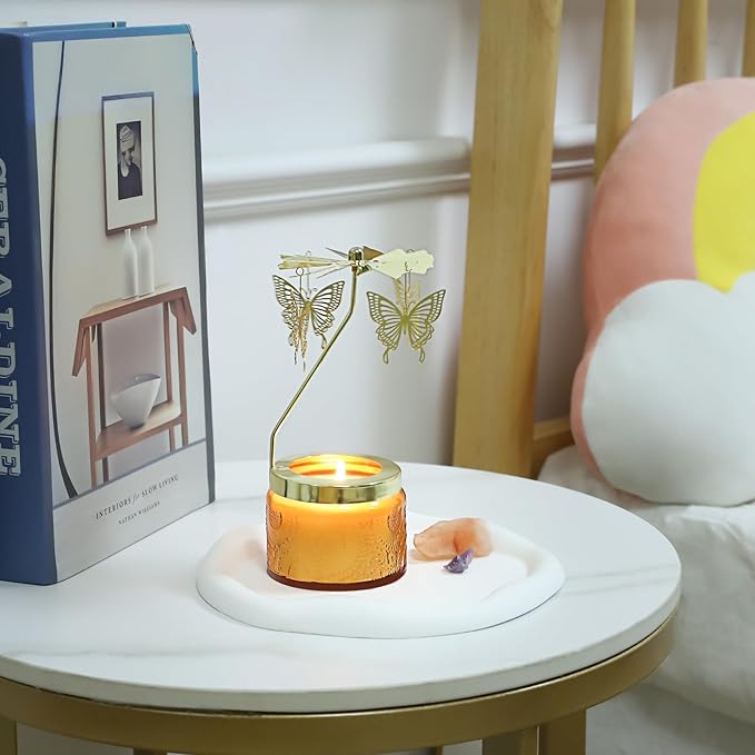 Birthday Gifts for Women, Rotatable Candle Gifts, Vanilla Cream Scented Candles Anniversary Christmas Thanksgiving, Butterfly Best Girl, Friends,Mom