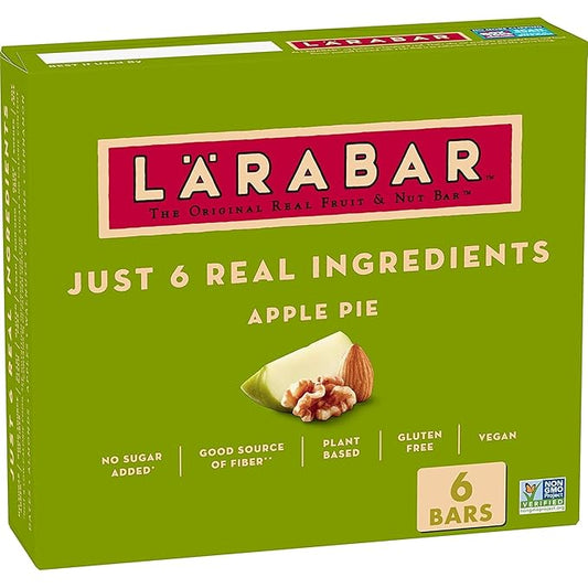 Larabar Apple Pie Fruit and Nut Bars, Gluten Free and Vegan, 9.6 oz, 6 Ct
