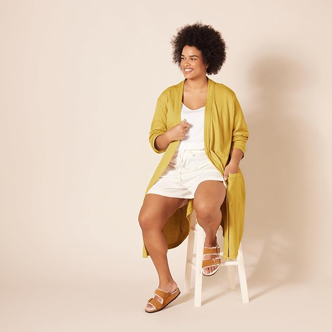 Amazon Essentials Women's Lightweight Waffle Mid-Length Robe (Available in Plus Size)