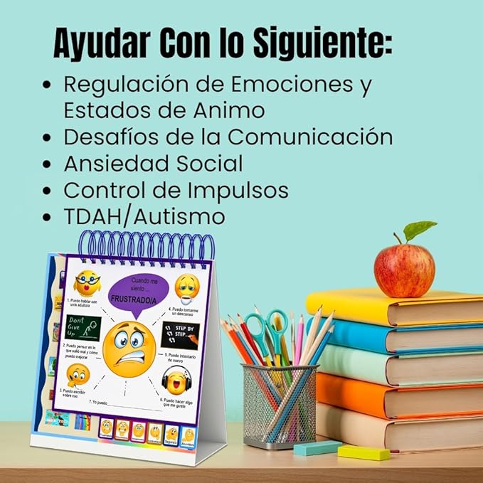 I Know What to Do Flipbook (SP/Eng): Emotions Book for Kids-Autism Learning Materials for Understanding Feelings; Reinforces Positive Behavior; Serves as Emotions Wheel/Chart; Calm-Down Corners