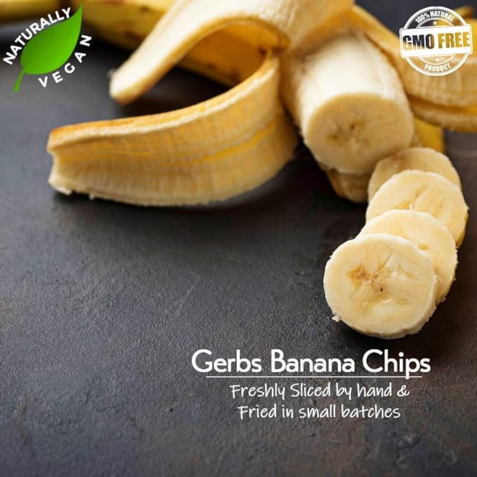 Gerbs Banana Chips Sweetened, 2 LBS – Unsulfured & Preservative Free - Top 14 Allergy Friendly & Non GMO - Product of Philippines