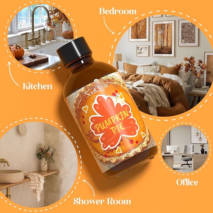 Pumpkin Pie Essential Oil 120ml (4 Fl Oz), Cozy Fall Fragrance Oils for Aromatherapy Essential Oil Diffuser, Natural Autumn Scented Oils for Candle Making, Gifts for Women