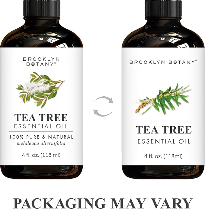 Brooklyn Botany Tea Tree Essential Oil - Huge 4 Fl Oz - 100% Pure and Natural - Premium Grade with Dropper - for Aromatherapy and Diffuser