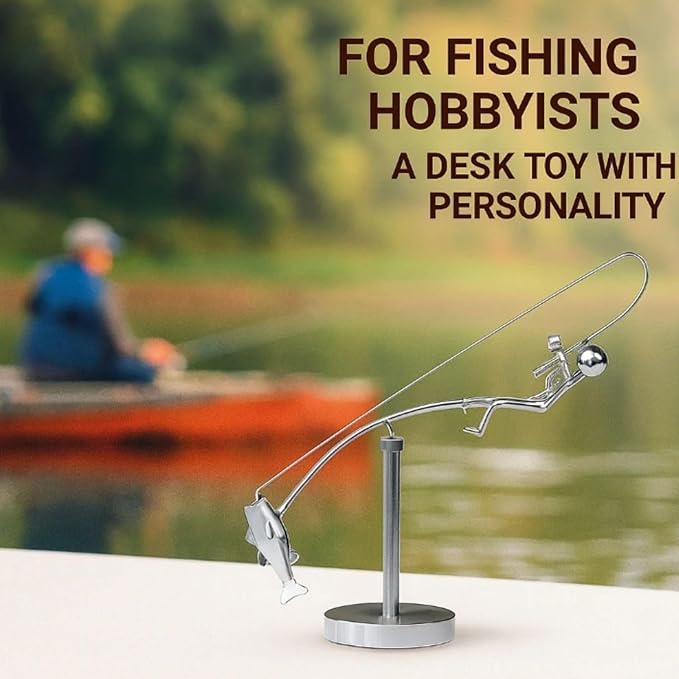 Fisherman Balancing Sculpture - Kinetic Balance Art Decor, The Fisherman Balancing Sculpture Ornament, Creative Balancing Sculpture for Home Office (1PCS)