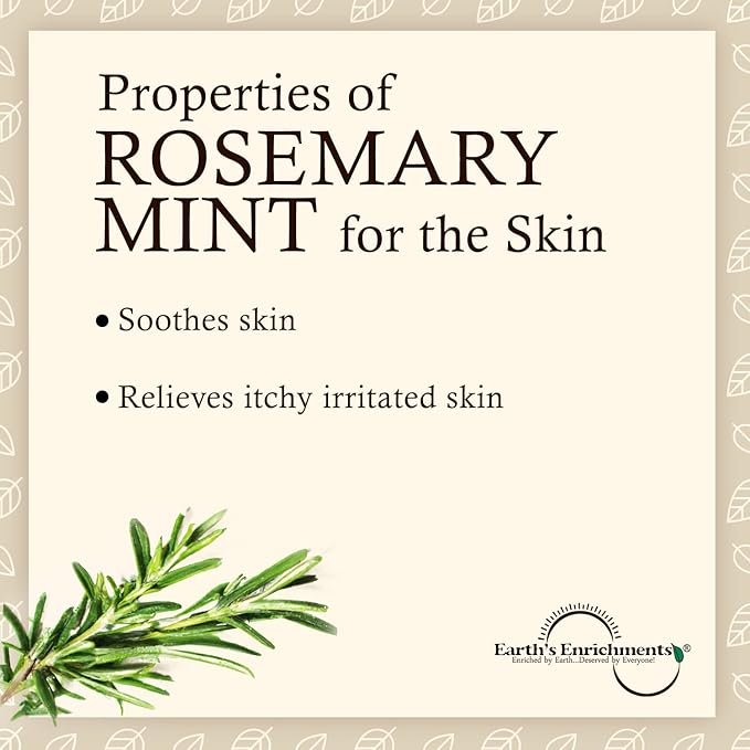 Earth's Enrichments Organic Sugar Scrub Vegan, Peppermint, Rosemary, Seaweed Body Scrub, Exfoliating, Great for Rough, Dry Skin, Lips, Feet and Elbows, Coconut Oil and Avocado Oil, 8oz