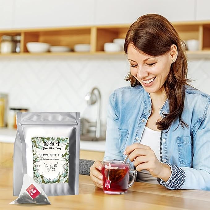 EILIN YHT Hibiscus Flower Tea Bags Jamaica Herbal Roselle Tea 50 Counts x 3Grams