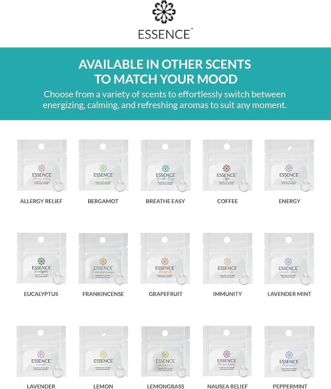 Essence Wearable Aromatherapy Nasal Diffuser – Breathe Easy Essential Oil Nose Ring – Personal Scent Clip for Travel, Work & Everyday Use – Made in USA (3 Pack)