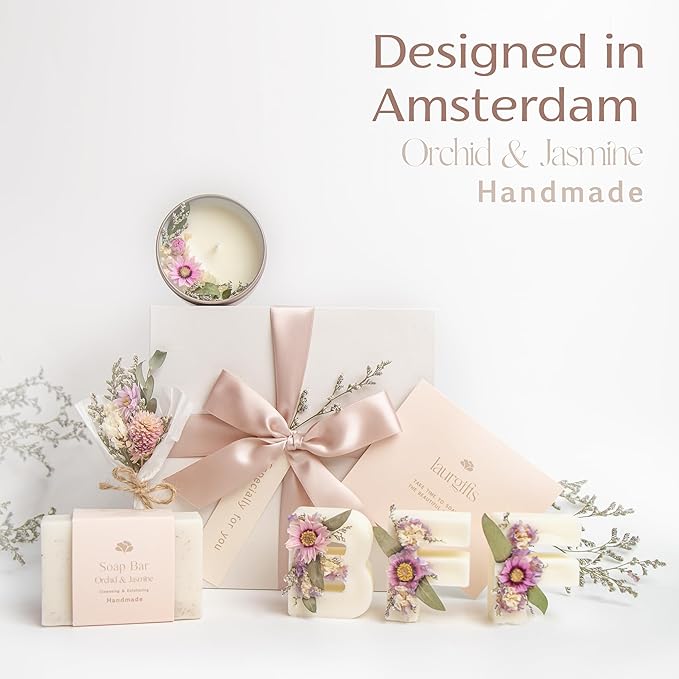 Best Friend Gift Box for Women – Thoughtful Birthday Present for BFF, Bestie, or Soul Sister – Friendship Candle & Soap Set – Elegant Pamper Box for Her