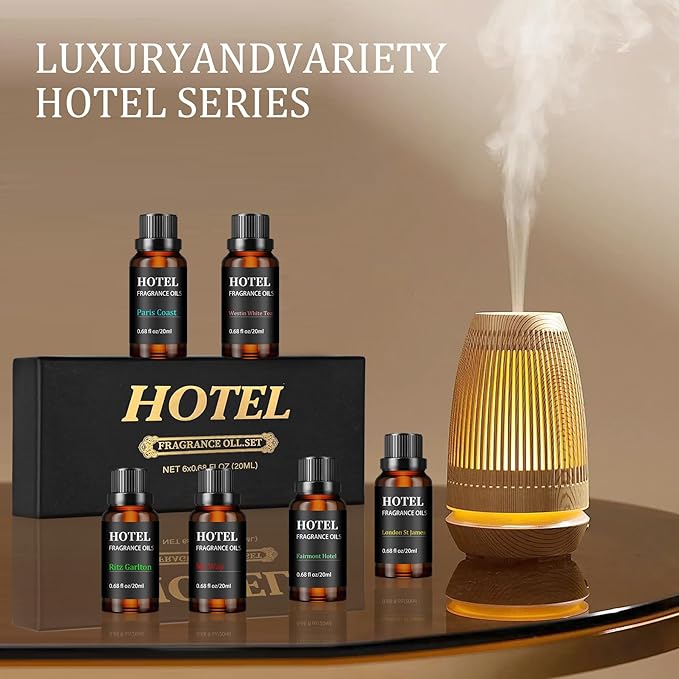 Hotel Collection Diffuser Essential Oil Gift Set- Inspired by The Most Popular 5-Star Hotel Scents -My Way、Westin White Tea、Ritz Carlton Hotel