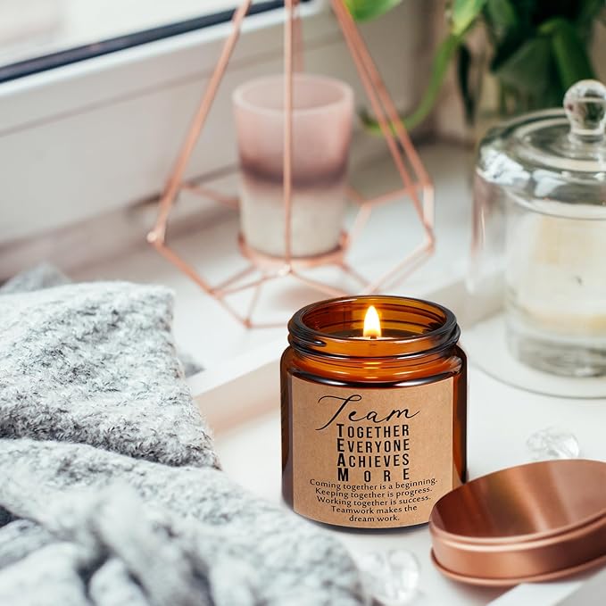 Fumete 10 Pcs Jars Scented Soy Candles 3.5 oz May You Be Proud of The Difference Candles Team Thank You Gifts for Employee Appreciation Gifts Coworker Vet Tech Nurse Teachers(Amber,Team)