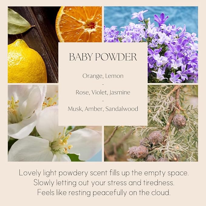 396 st. Reed Diffuser, Baby Powder, 200ml(6.7oz) / Reed Diffuser Sets, Home Fragrance, Scented Oils, Home & Bathroom Décor