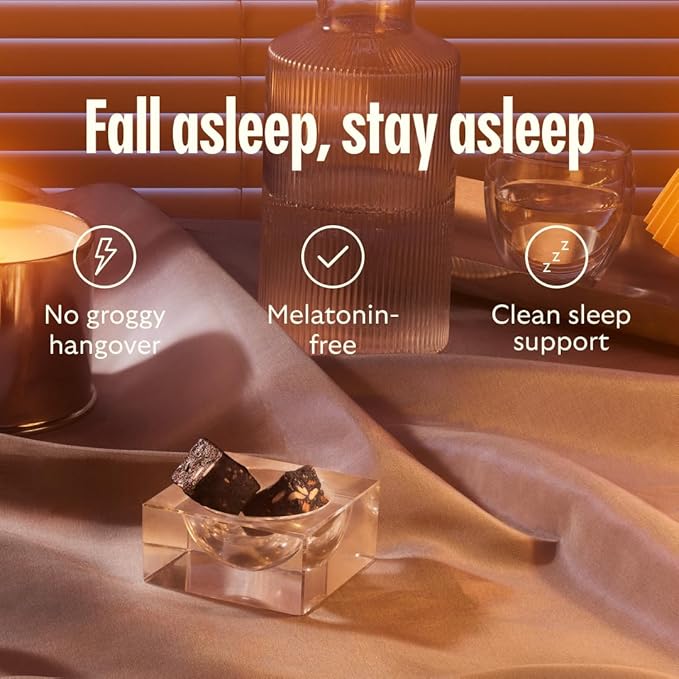 GEM Sleep Aid, Nighttime Bite, 7 Pack, Melatonin Free, L-Theanine, Magnesium, Valerian Root Extract | Vegan and Gluten Free | Earthy Chocolate Cherry, Trial Size