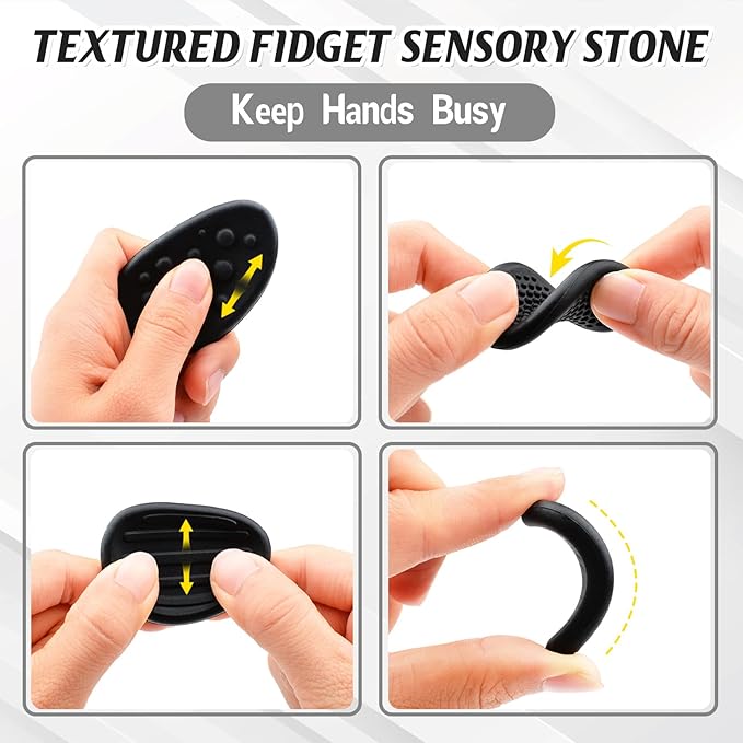 Fidget Toys Sensory Stones for Kids and Adults,6 PCS Texture Worry Stone for Anxiety Autism Teen Calm Down & ADHD Stress Relief,Quiet Fidgets for Classroom Small Prizes Gifts for Travel Toy