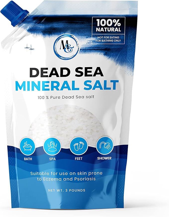Dead Sea Salts for Soaking, Mineral Salt for Bath, Spa, Shower – More Minerals Than Epsom Salt, Pure and Natural Bath Salt for Foot Soak, Fine Salt Mined from Dead Sea