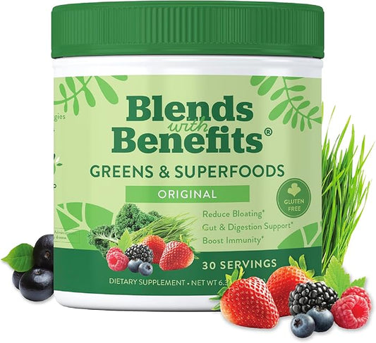 360 Nutrition Super Greens Powder with Probiotics & Digestive Enzymes, Sugar & Gluten Free, Plant-Based Superfood for Gut Health, Immunity - 6.35 oz