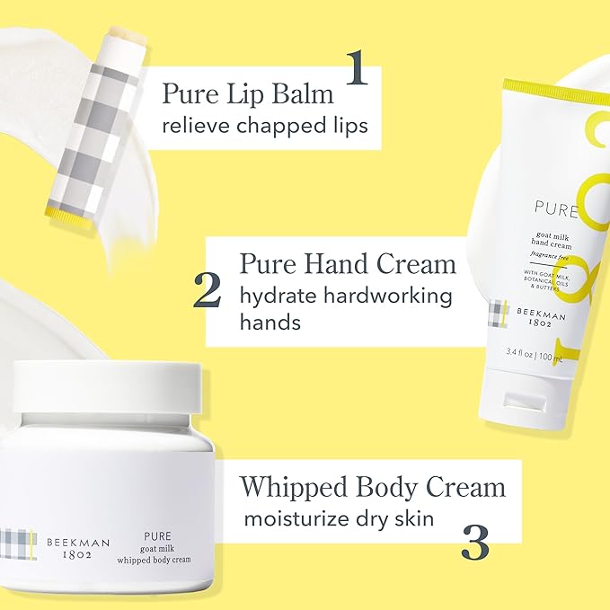 Beekman 1802 Goat Milk Lip Balm - Nourishes, Hydrates & Softens Lips - Prevents & Treats Dry & Chapped Lips - Cruelty-Free Lip Care